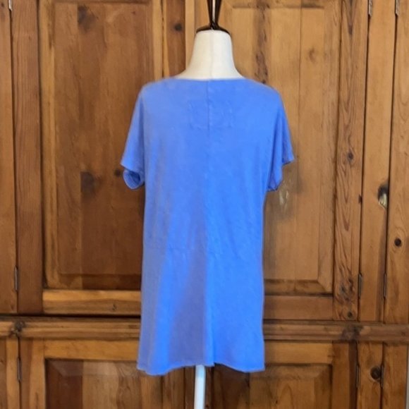 Anthropologie Blue Twist Knot Tee Blouse Sz. S - Picture 3 of 13